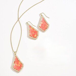 Kendra Scott Limited Edition Iridescent Coral Necklace/Earrings Set